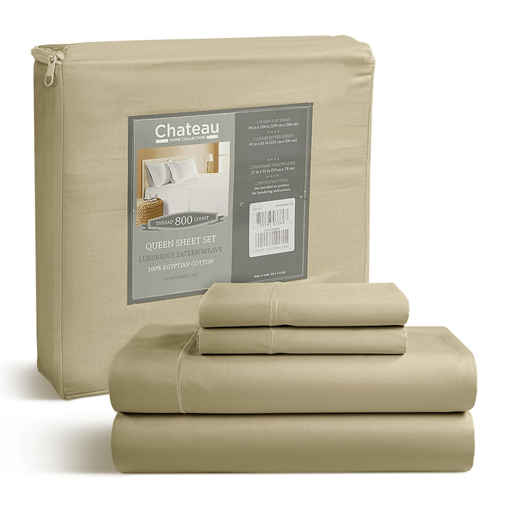 Egyptian Cotton Sateen Deep Pocket Sheet Set