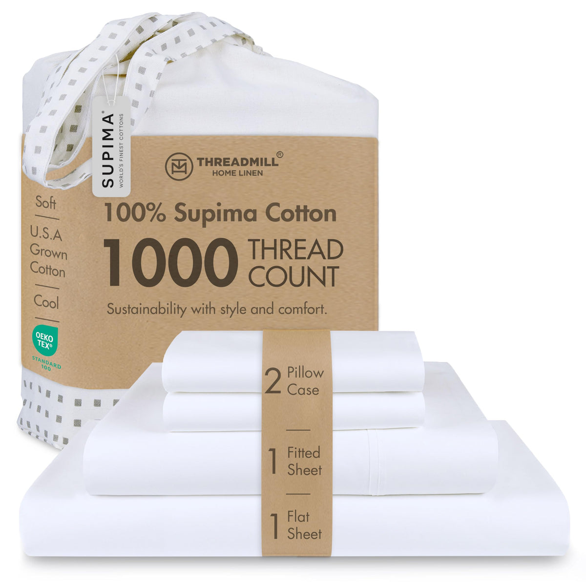 Threadmill 1000 Thread Count Supima Cotton Sheets