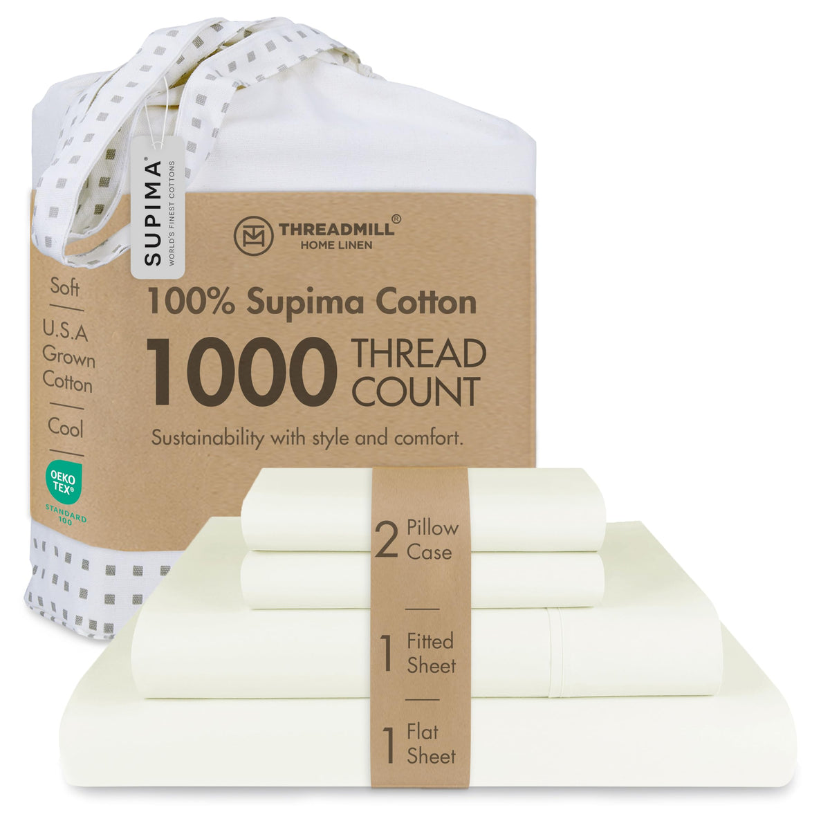 Threadmill 1000 Thread Count Supima Cotton Sheets
