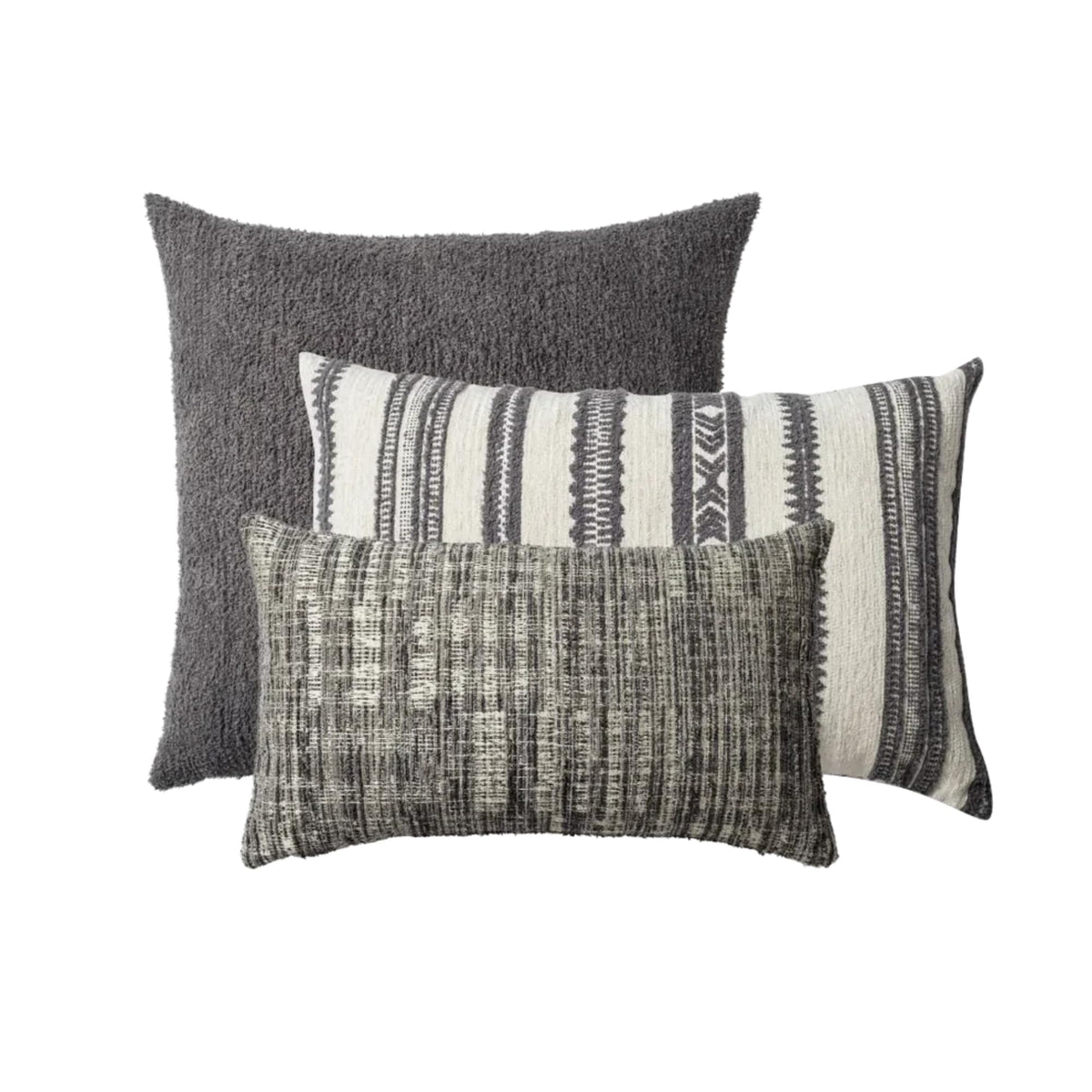 Woven Jacquard Decorative Pillow Covers 3-Pack