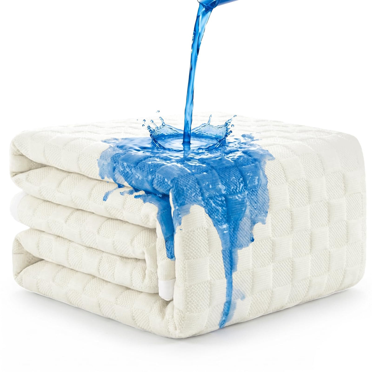 RestTwill Waterproof Mattress Protector Queen, 3D Waffle, 18" Deep
