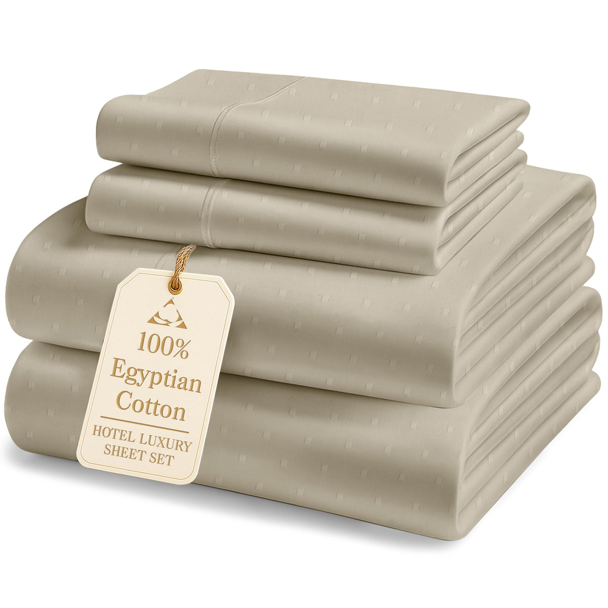 Egyptian Cotton Sateen Sheet Set with Fully Elasticized Fitted Sheet