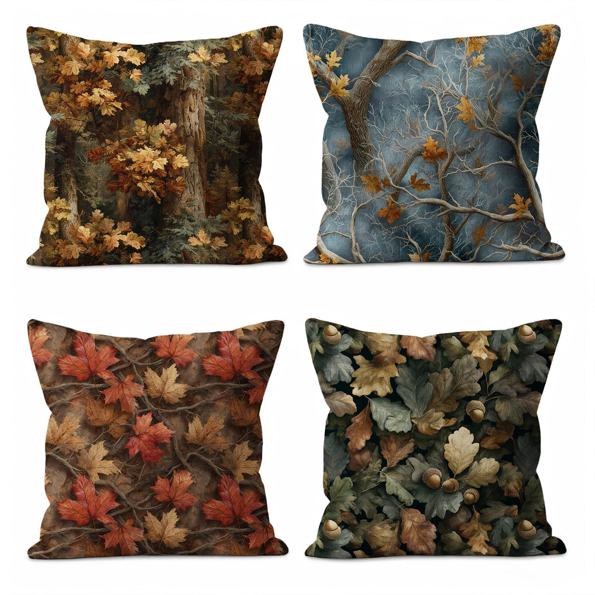 Vintage Floral Throw Pillow Covers 4-Pack