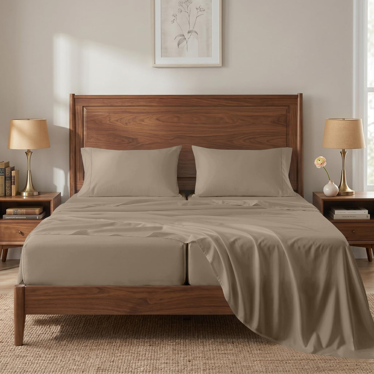 100% Cotton Sateen 500TC Sheet Set - Moonstruck