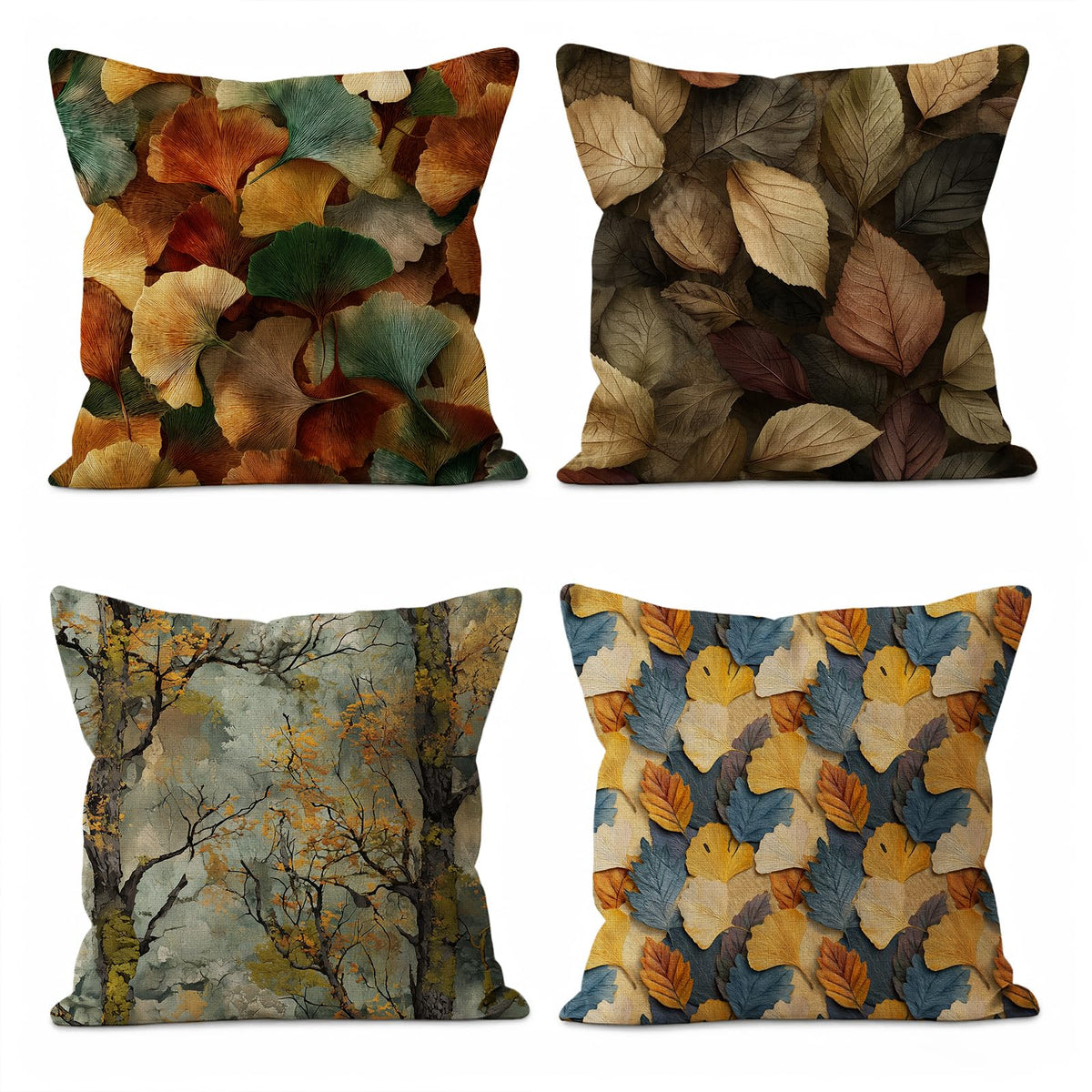 Vintage Floral Throw Pillow Covers 4-Pack