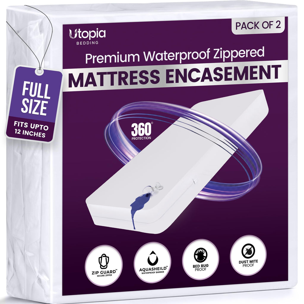 Waterproof 6-Sided Zippered Mattress Encasement