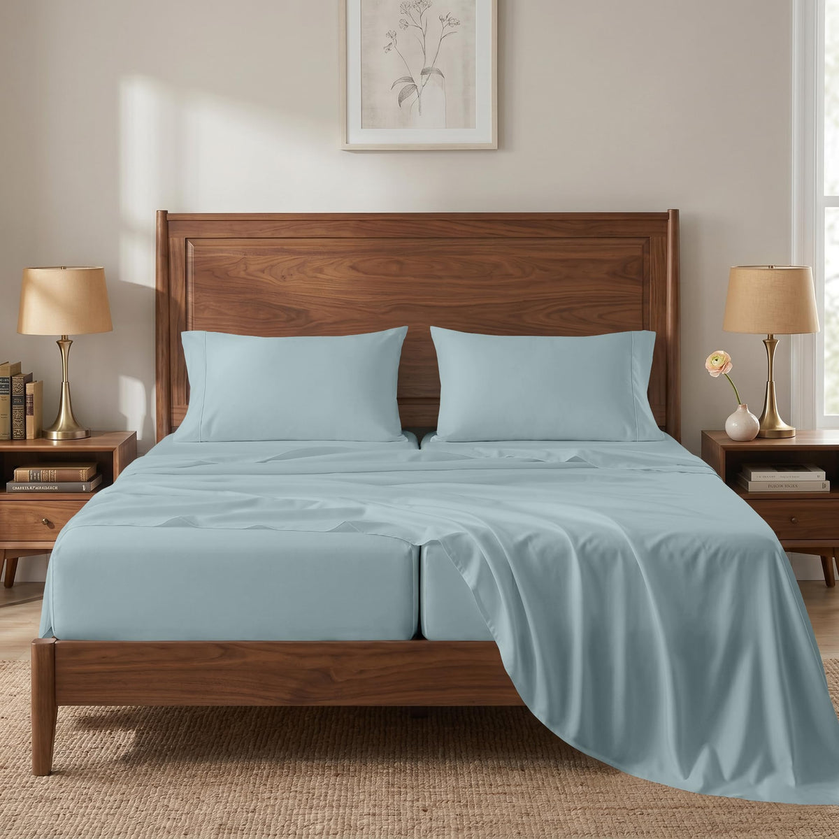 100% Cotton Sateen 500TC Sheet Set - Moonstruck