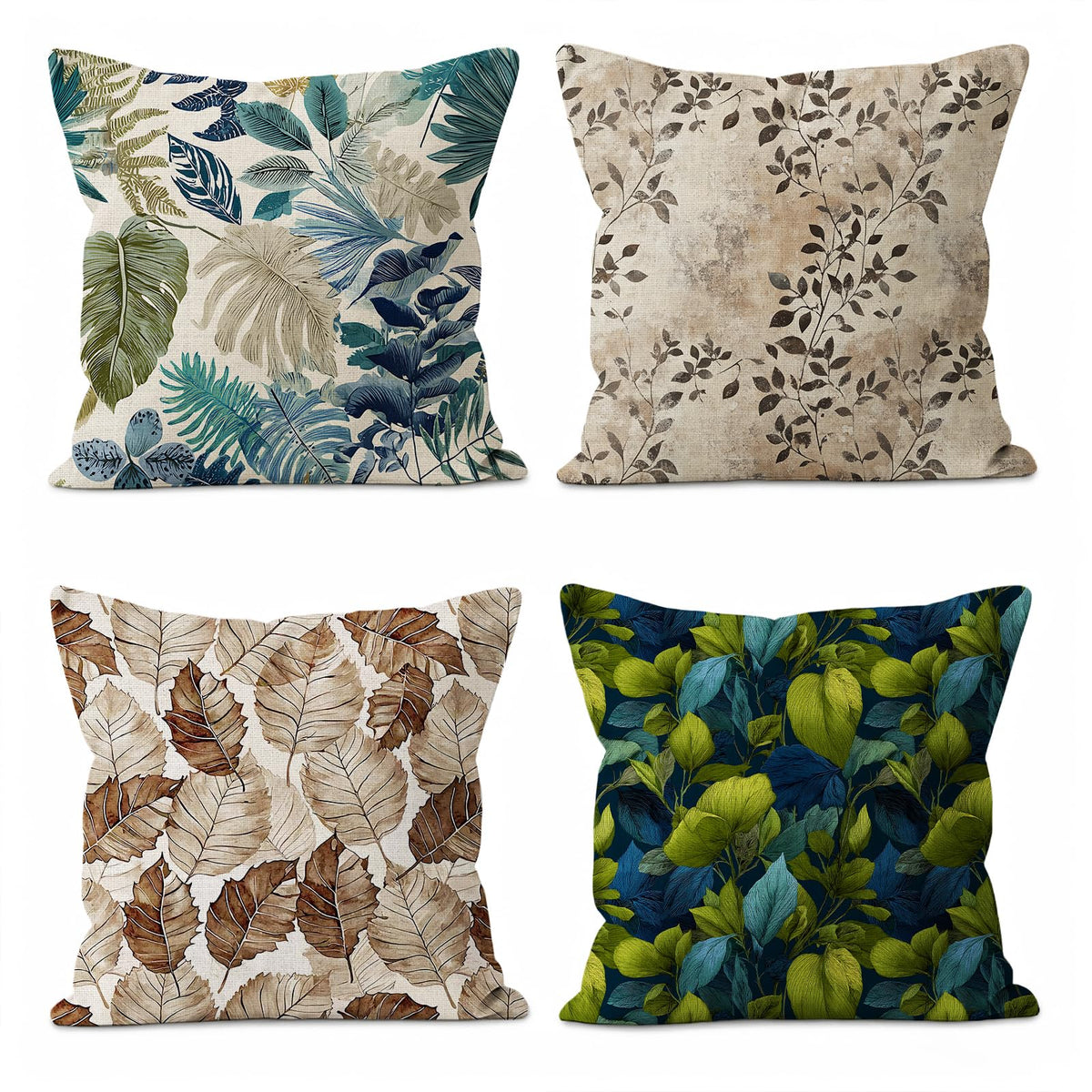 Vintage Floral Throw Pillow Covers 4-Pack