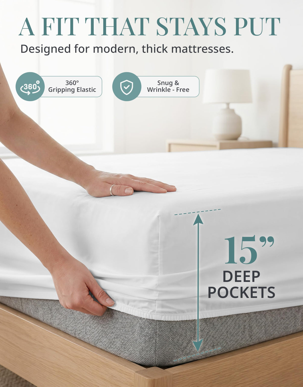 100% Cotton Sateen 500TC Sheet Set - Moonstruck