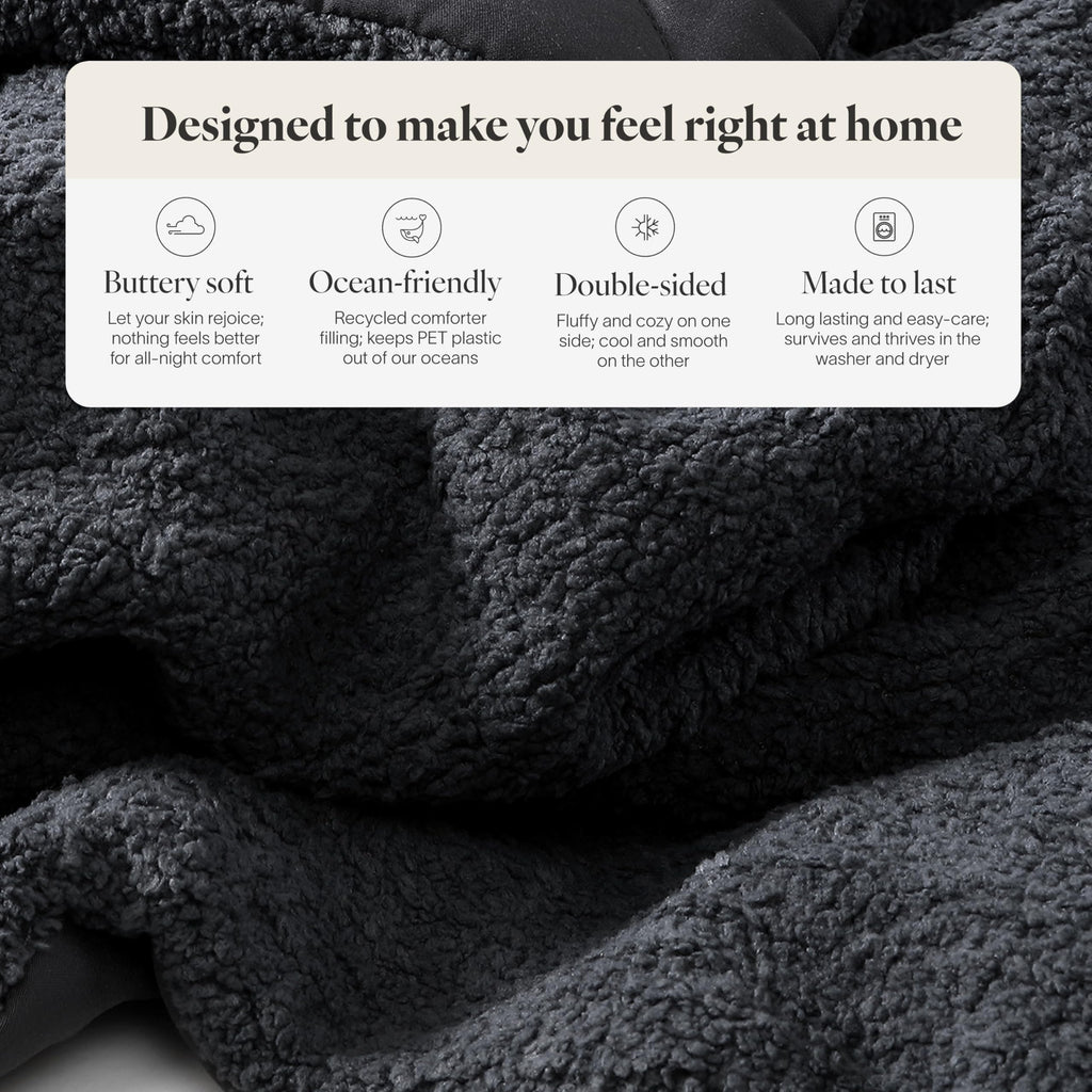 Reversible Plush Cooling Queen Comforter