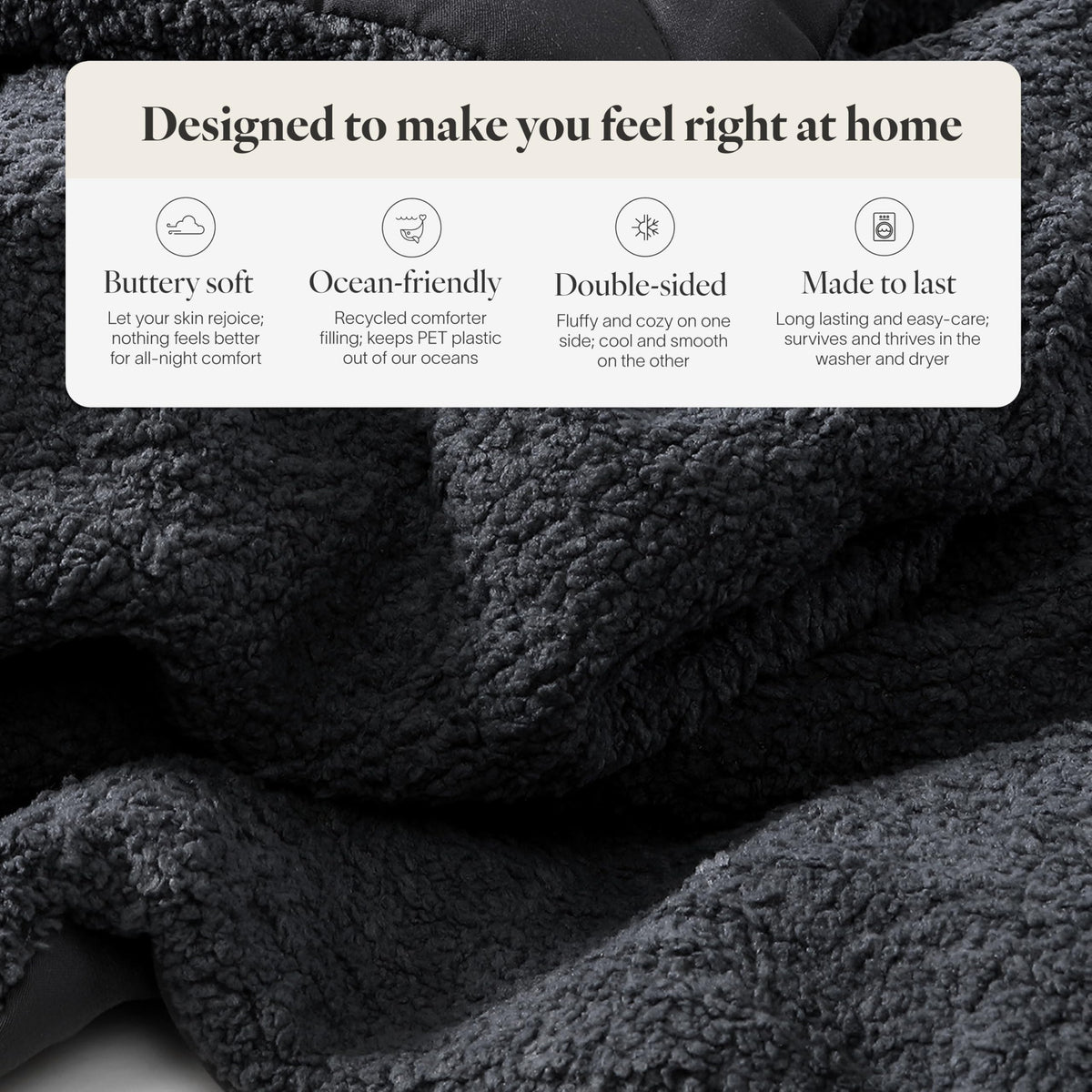Reversible Plush Cooling Queen Comforter