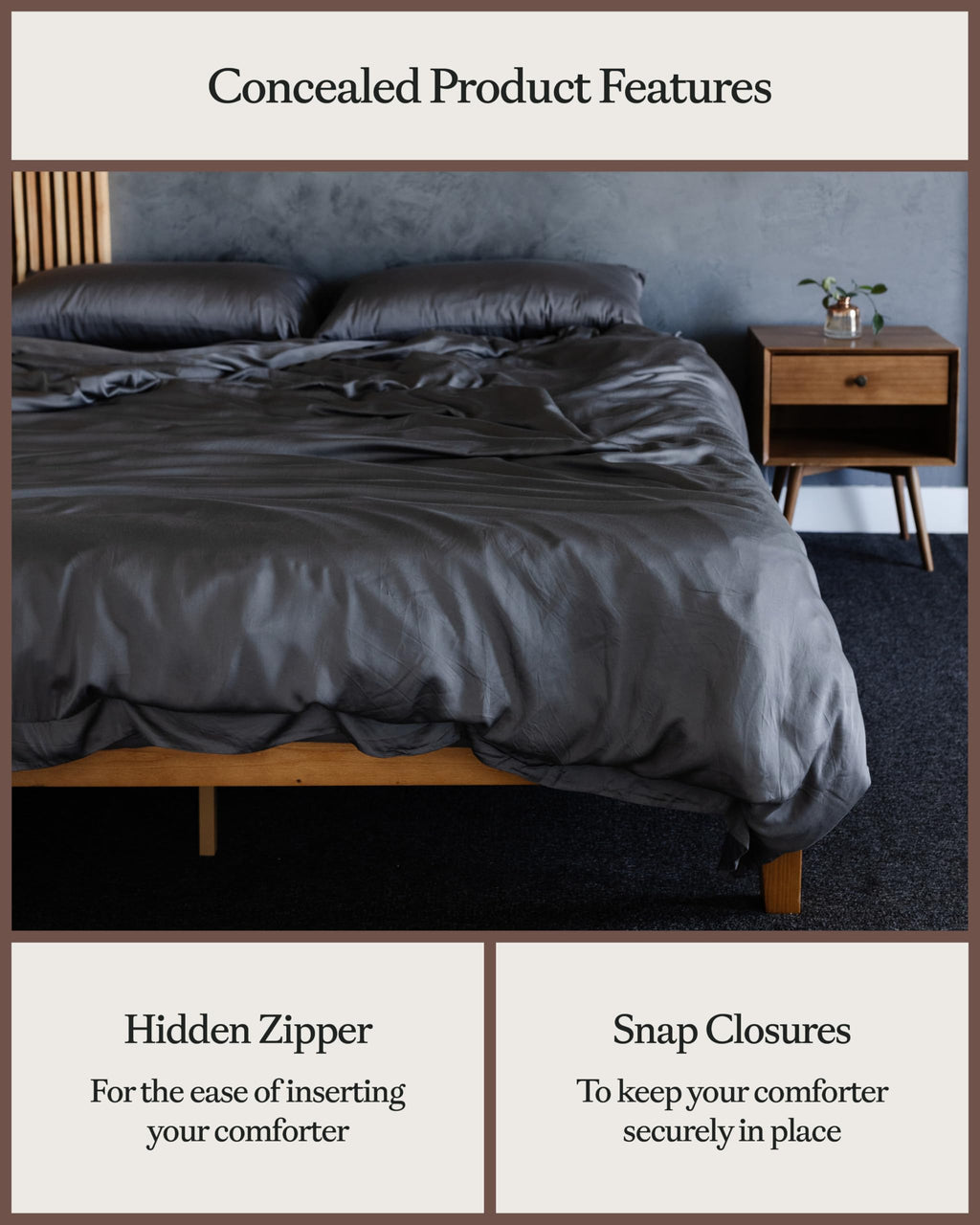 Cozy Earth Luxury Duvet Cover, 100% Viscose from Bamboo