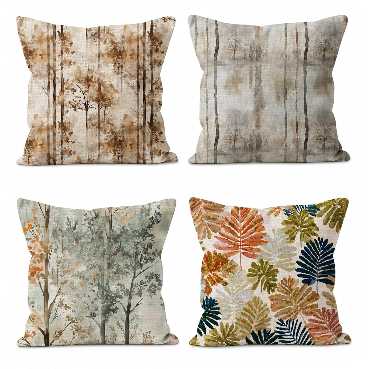 Vintage Floral Throw Pillow Covers 4-Pack
