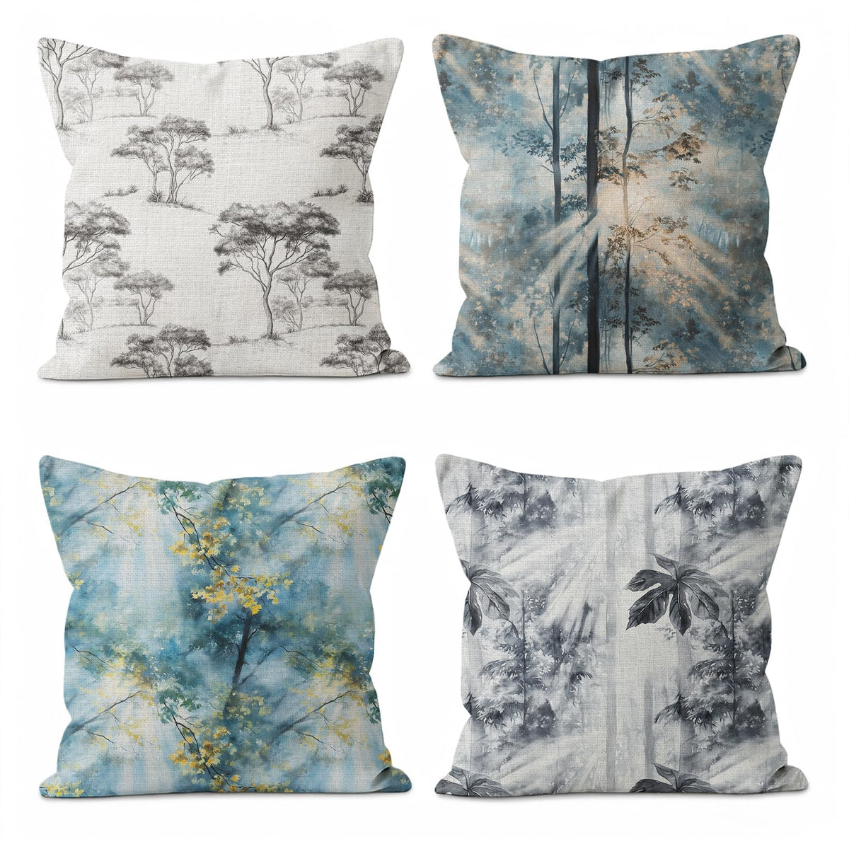 Vintage Floral Throw Pillow Covers 4-Pack