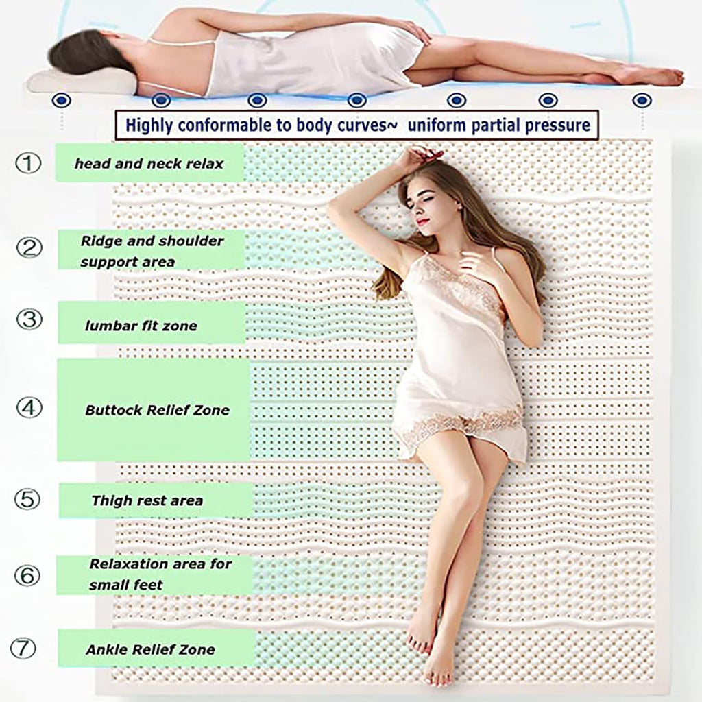 3" Natural Latex Mattress Topper 135 × 200 cm