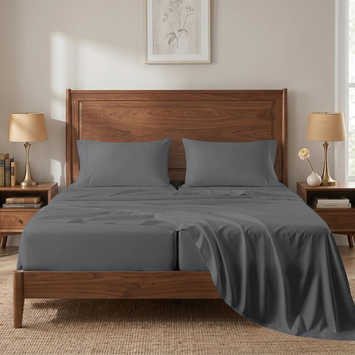 100% Cotton Sateen 500TC Sheet Set - Moonstruck