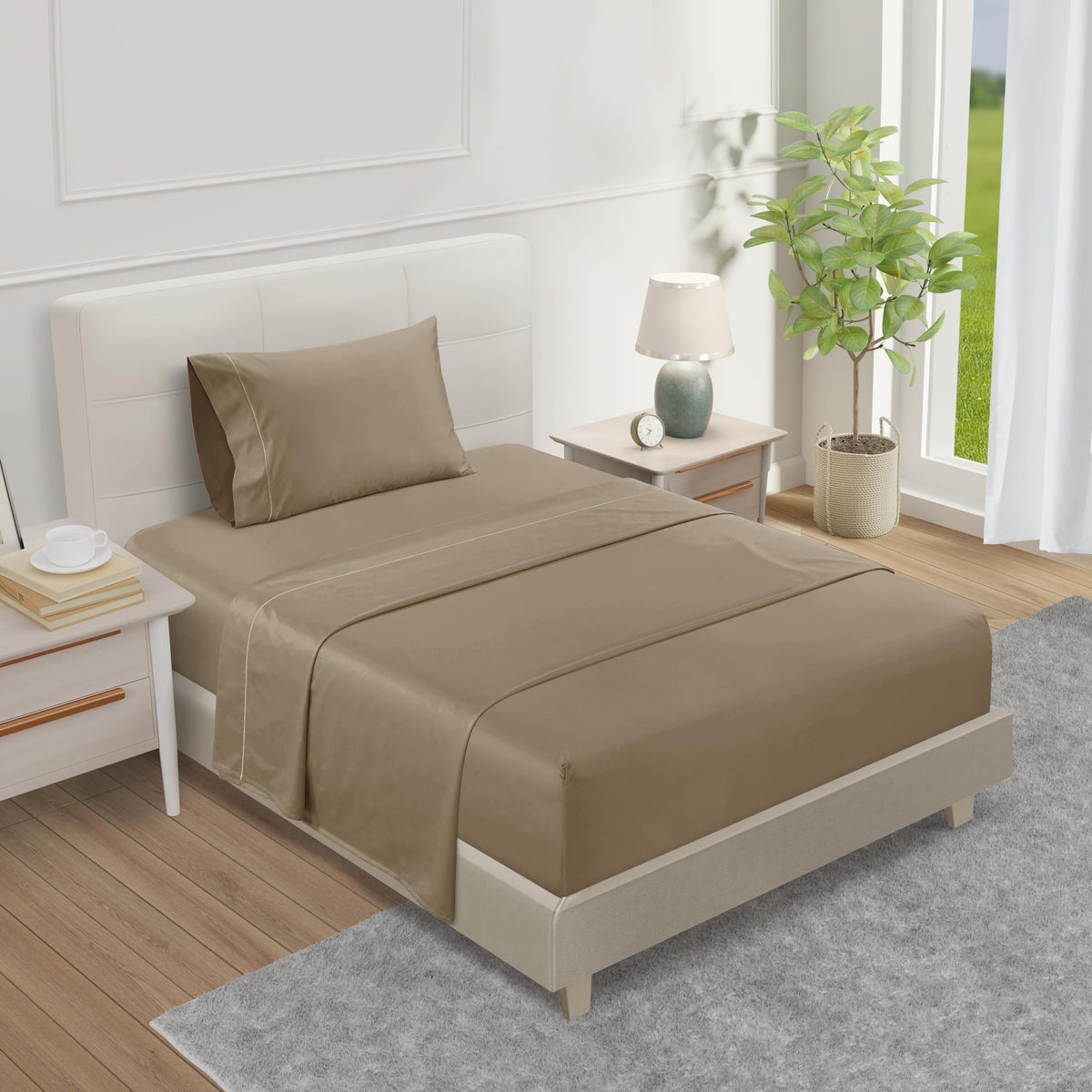 Egyptian Cotton Sateen Deep Pocket Sheet Set