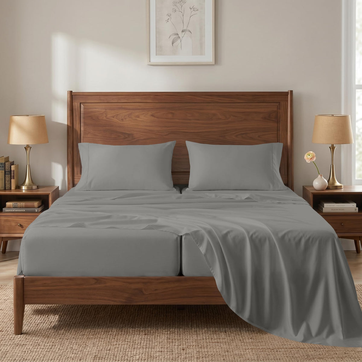 100% Cotton Sateen 500TC Sheet Set - Moonstruck