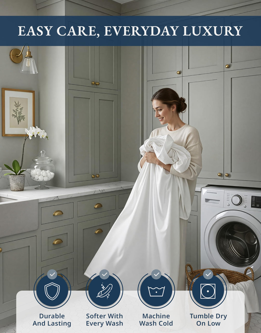 Egyptian Cotton Sateen Sheet Set with Fully Elasticized Fitted Sheet