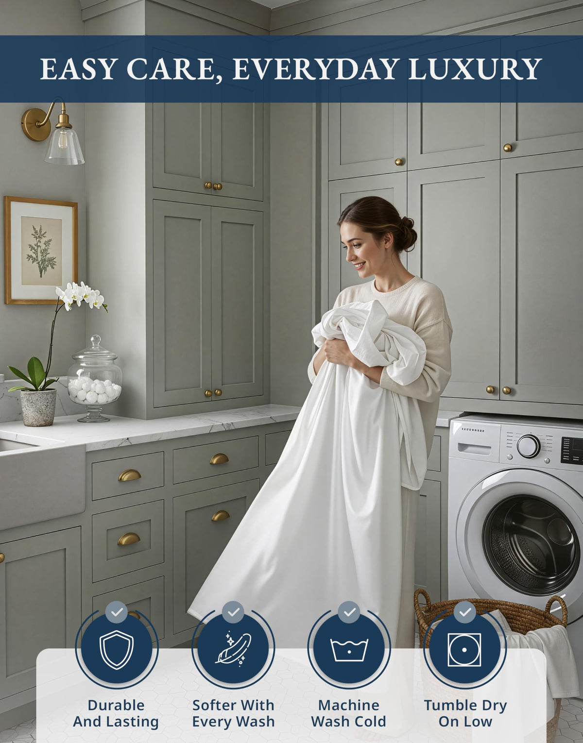 Egyptian Cotton Sateen Sheet Set with Fully Elasticized Fitted Sheet