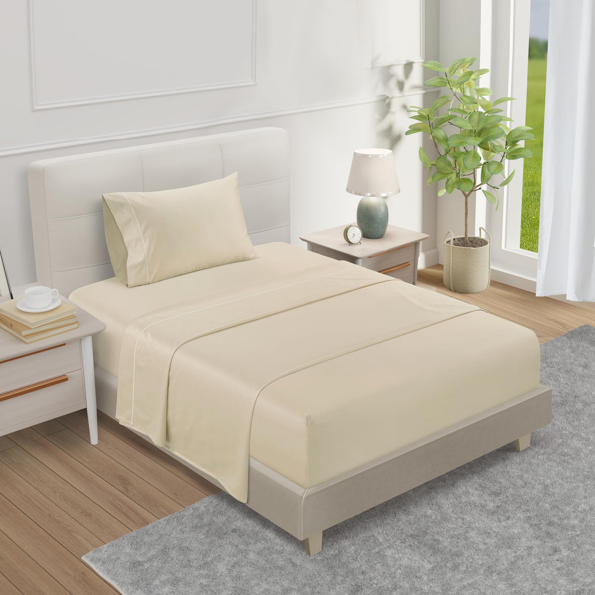 Egyptian Cotton Sateen Deep Pocket Sheet Set
