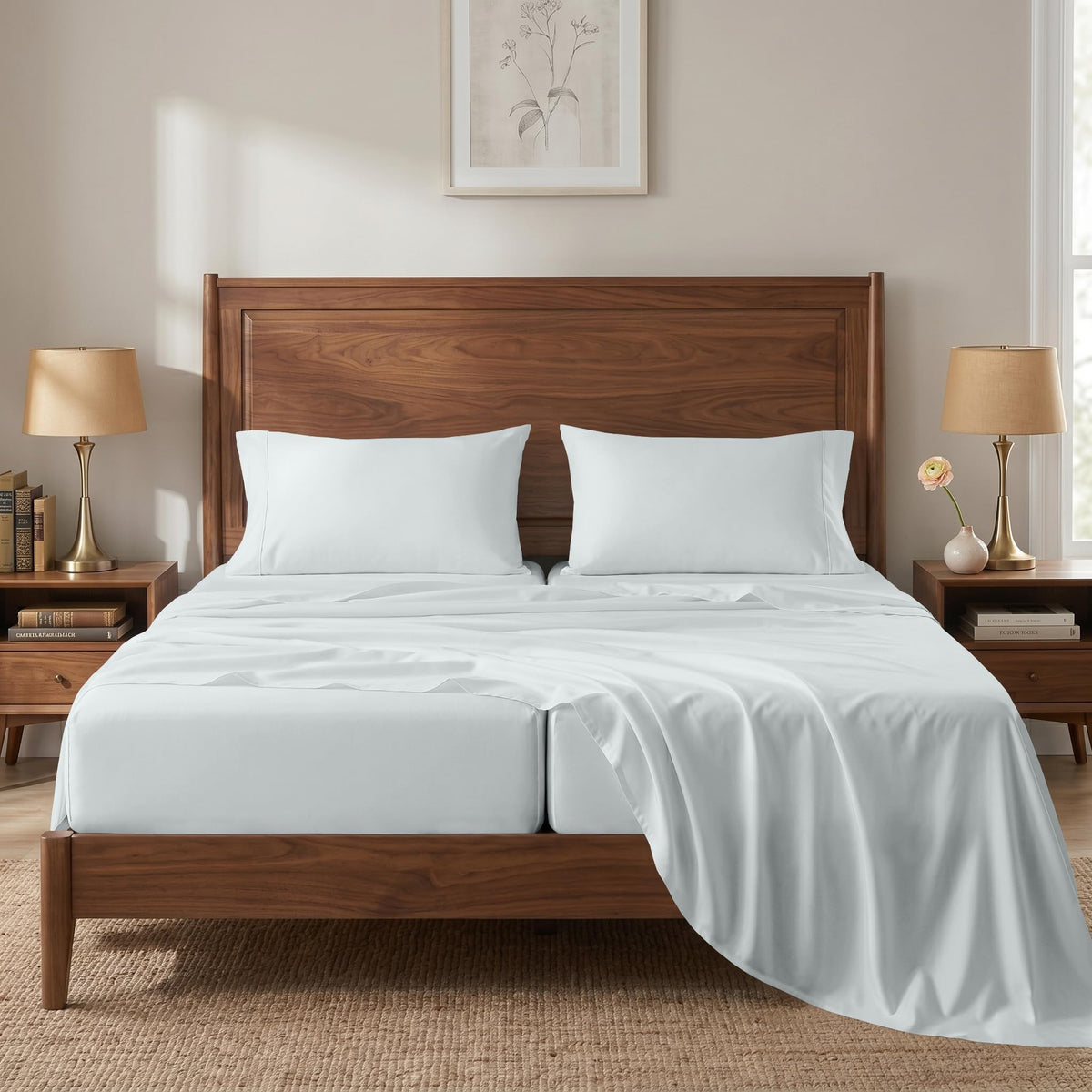 100% Cotton Sateen 500TC Sheet Set - Moonstruck