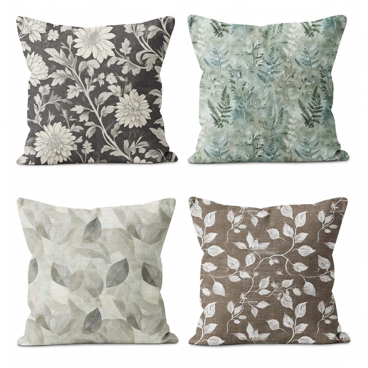 Vintage Floral Throw Pillow Covers 4-Pack