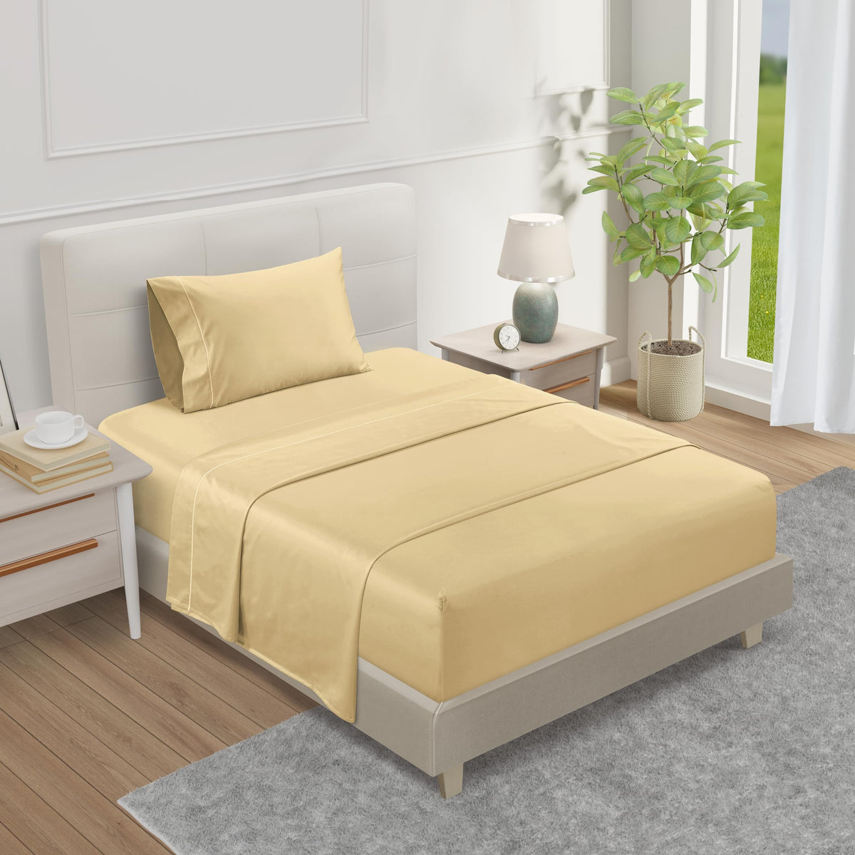 Egyptian Cotton Sateen Deep Pocket Sheet Set