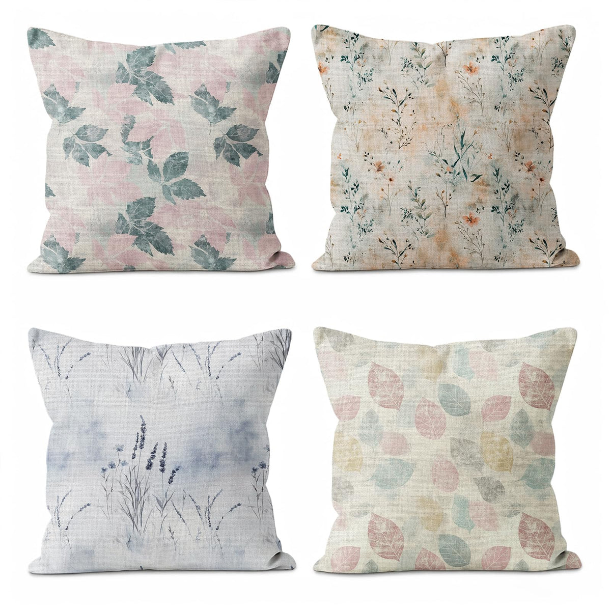 Vintage Floral Throw Pillow Covers 4-Pack