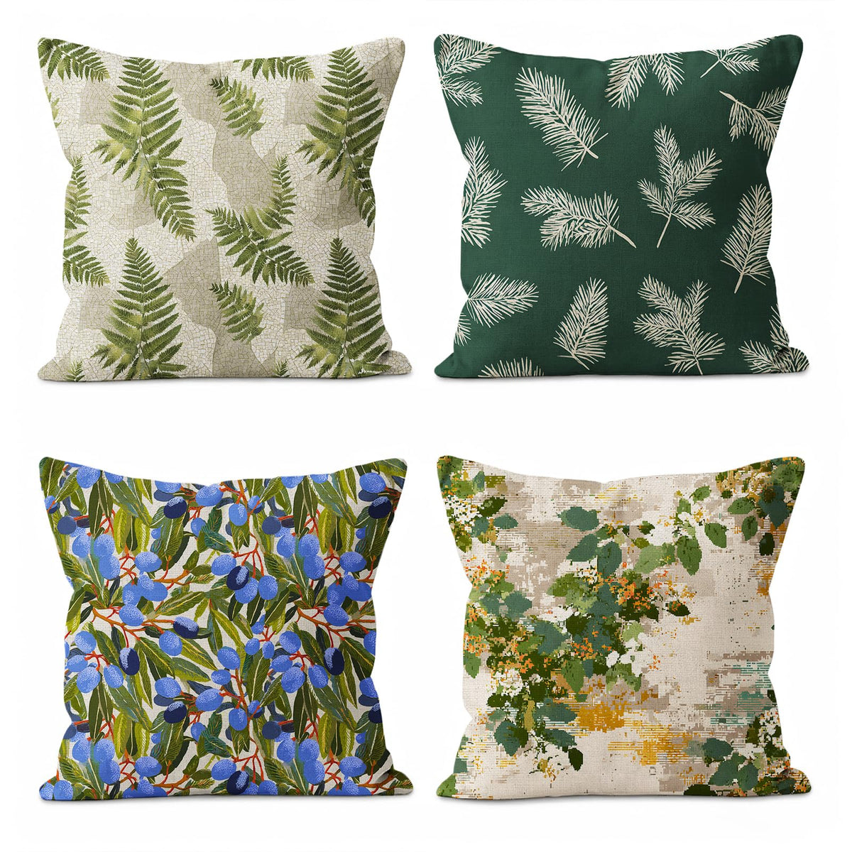 Vintage Floral Throw Pillow Covers 4-Pack