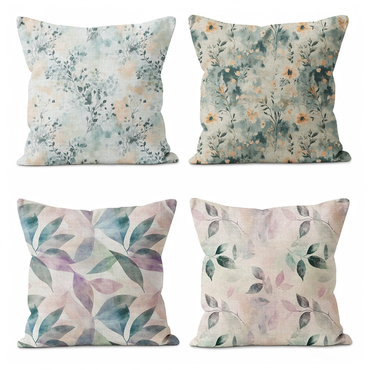 Vintage Floral Throw Pillow Covers 4-Pack
