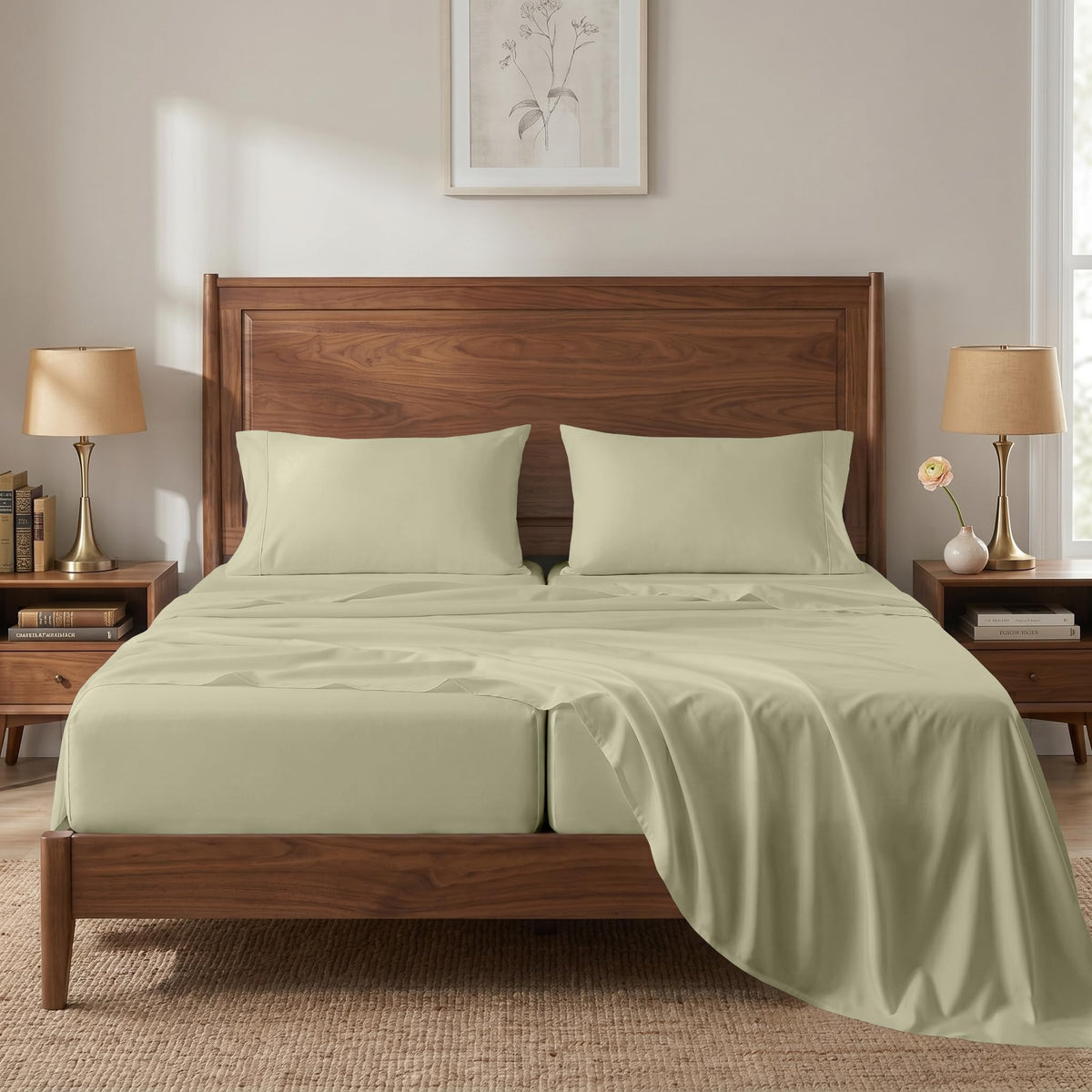 100% Cotton Sateen 500TC Sheet Set - Moonstruck