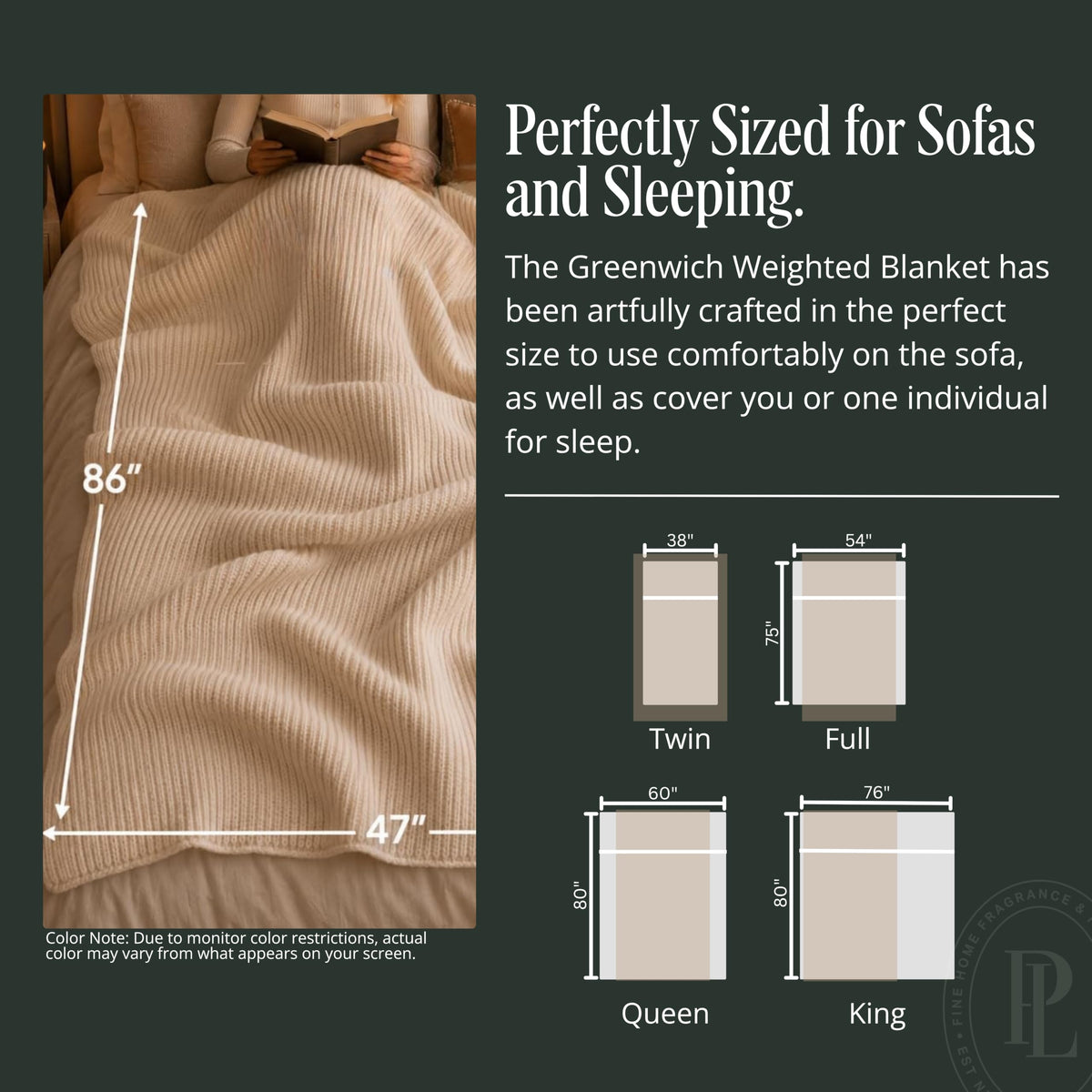 15 lb Adult Weighted Blanket 86 × 47 in