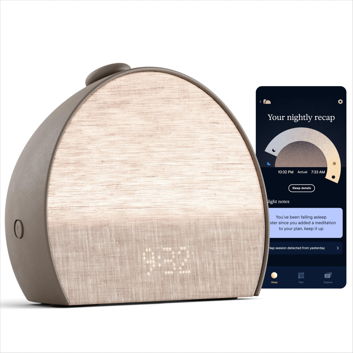 Hatch Sleep Clock Bedside Sleep Tracker, Smart Light, Sound Machine